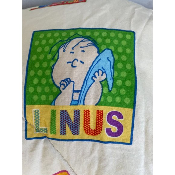 VTG Peanuts Snoopy Friends Comforter Charlie Linus cartoon 80 90s duvet blanket - Picture 8 of 16